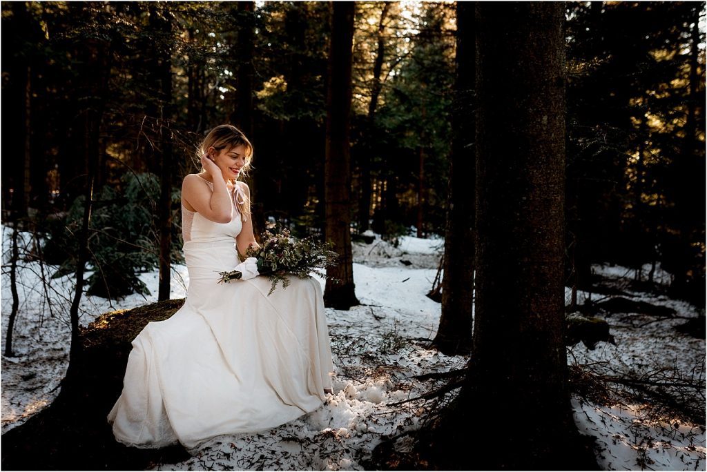 séance photo mariage dans la neige